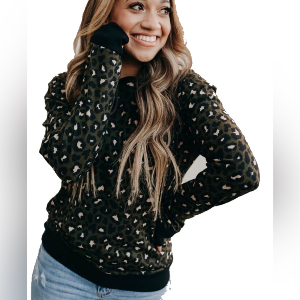 Mindy Mae’s Market | green leopard sweater